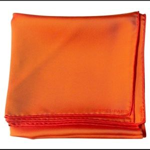 Authentic Hermes Burnt Orange Silk Scarf